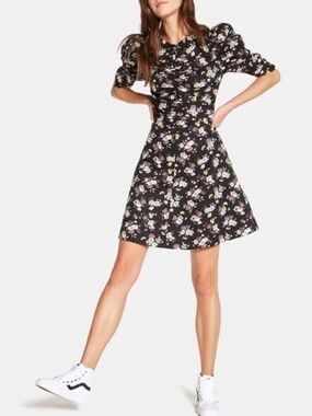 Rebecca Taylor La Vie Black Floral Dress Size S